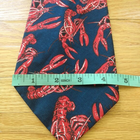 Vintage Lobster Neck Tie Novelty Necktie "An Original by Kelly Design" Red Blue - Picture 7 of 11